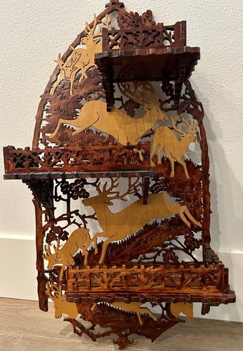 Vintage large deer fretwork - vintage,